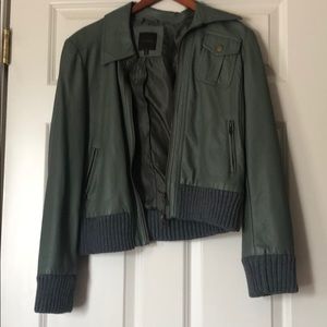 cropped leather jacket